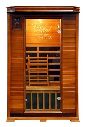 Vital Health two-person red cedar infrared sauna