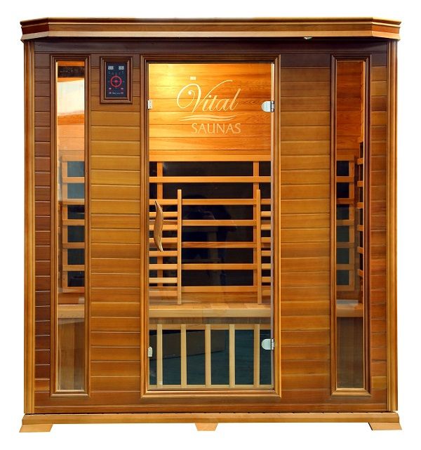 Vital Health four-person infrared sauna, Canadian red cedar